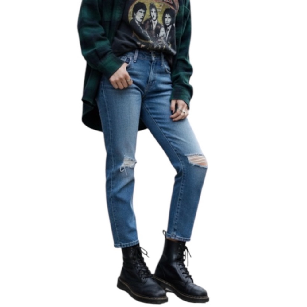 Joe’s Jeans Women's Lara Mid Rise Straight Ankle Jeans Distressed Size 27